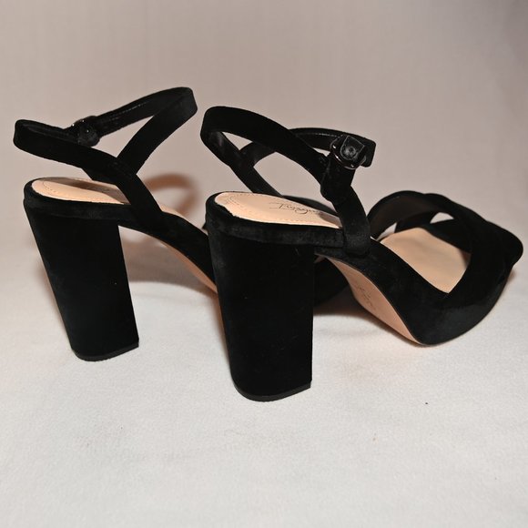 Vince Camuto Velvet Black Platform Sandals, 9 - Picture 1 of 5